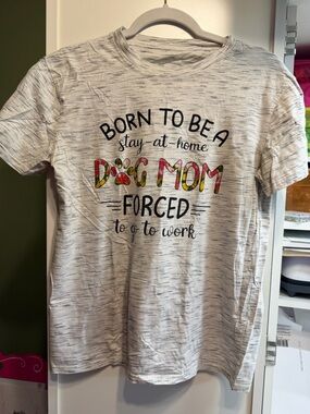 Born To Be A Dog Mom Graphic Tee - Heather